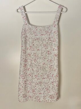 White Floral Sequin Mini Dress Emory Park